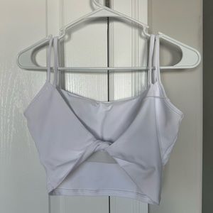 HALARA double straps backless twisted cropped yoga tank top